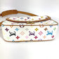LOUIS VUITTON M92661 Monogram Multicolore Sologne Shoulder Bag with Flap and Studs, Monogram Multicolore Canvas, Women's, Blanc and White