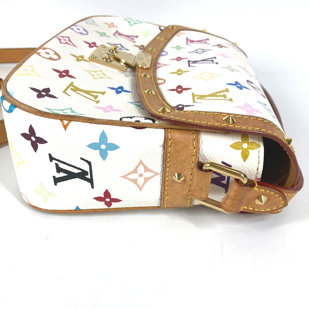 LOUIS VUITTON M92661 Monogram Multicolore Sologne Shoulder Bag with Flap and Studs, Monogram Multicolore Canvas, Women's, Blanc and White