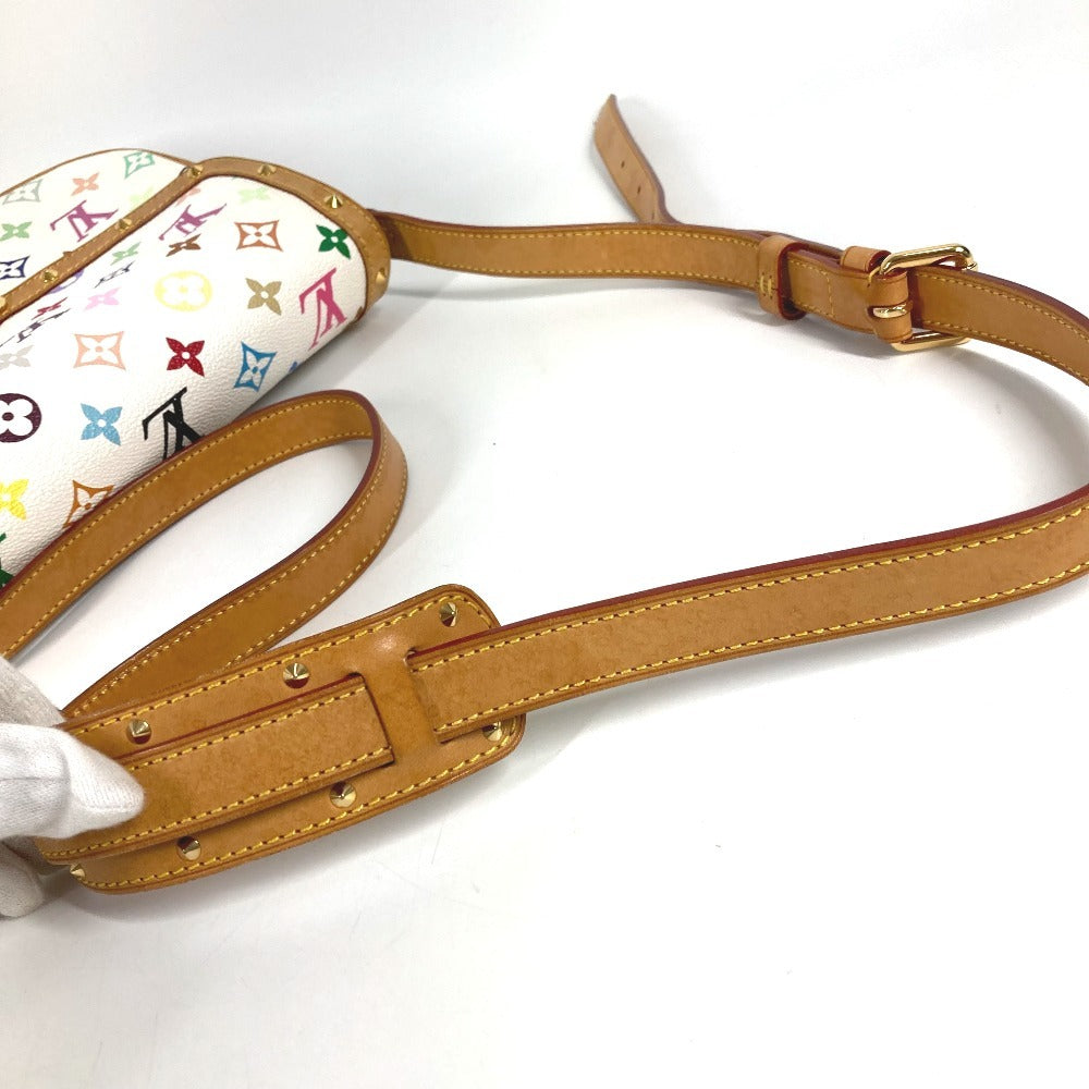 LOUIS VUITTON M92661 Monogram Multicolore Sologne Shoulder Bag with Flap and Studs, Monogram Multicolore Canvas, Women's, Blanc and White