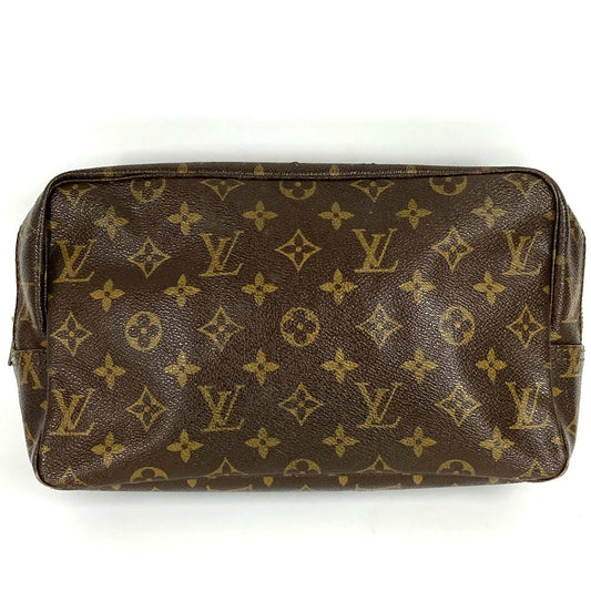 LOUIS VUITTON M47522 Monogram True Toilet 28 Makeup Pouch, Clutch Bag, Second Bag, Cosmetic Pouch, Monogram Canvas, Unisex, Brown