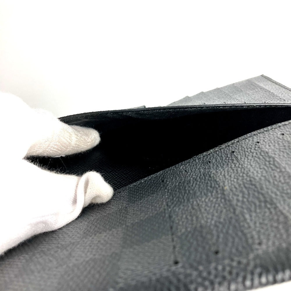 LOUIS VUITTON N61236 Damier Graphite Porte Carte 16CC Business Card Holder, Pass Case, Bifold Card Case, Damier Graphite Canvas, Unisex, Black