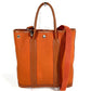 HERMES トートバッグ 縦型 ガーデンファイルPM ガーデンファイル PM カバン ハンドバック バック 2WAYバッグ ショルダーバッグ レザー/キャンバス レディース オレンジ