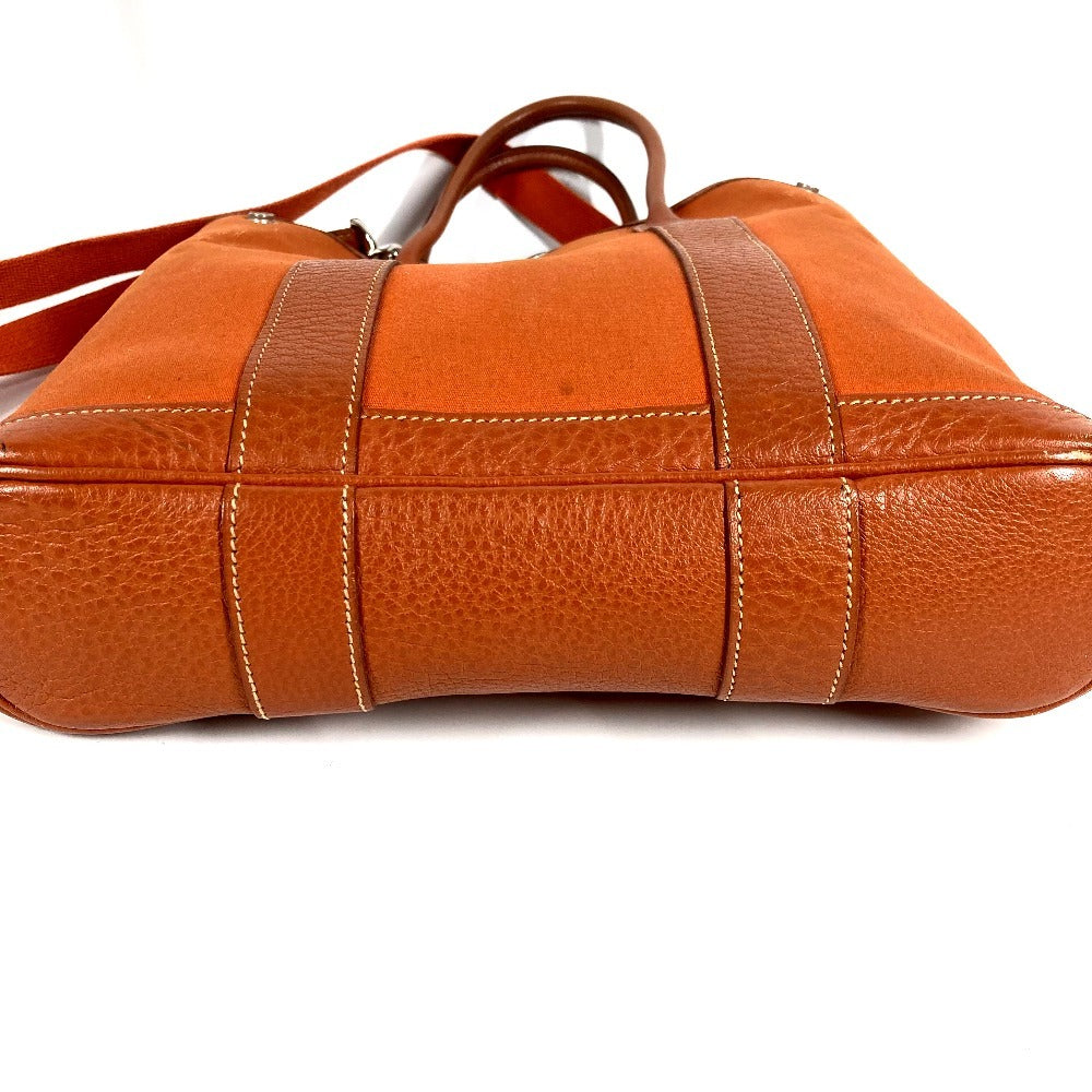 HERMES トートバッグ 縦型 ガーデンファイルPM ガーデンファイル PM カバン ハンドバック バック 2WAYバッグ ショルダーバッグ レザー/キャンバス レディース オレンジ