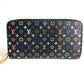 LOUIS VUITTON M60243 Monogram Multicolore Zippy Wallet, Long Wallet with Round Zipper, Monogram Multicolore Canvas, Women's, Noir, Black