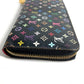 LOUIS VUITTON M60243 Monogram Multicolore Zippy Wallet, Long Wallet with Round Zipper, Monogram Multicolore Canvas, Women's, Noir, Black