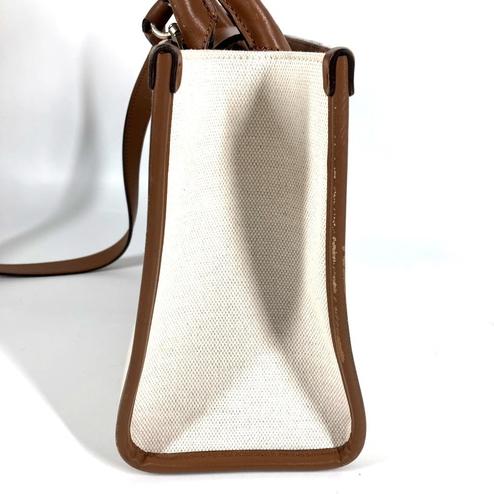 JIMMY CHOO Logo Avenue S Bag, 2-Way Handbag, Tote Bag, Shoulder Bag, Leather/Canvas, Unisex, Beige