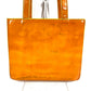 CHANEL logo tote bag, patent leather shoulder bag, women's, orange