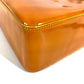 CHANEL logo tote bag, patent leather shoulder bag, women's, orange