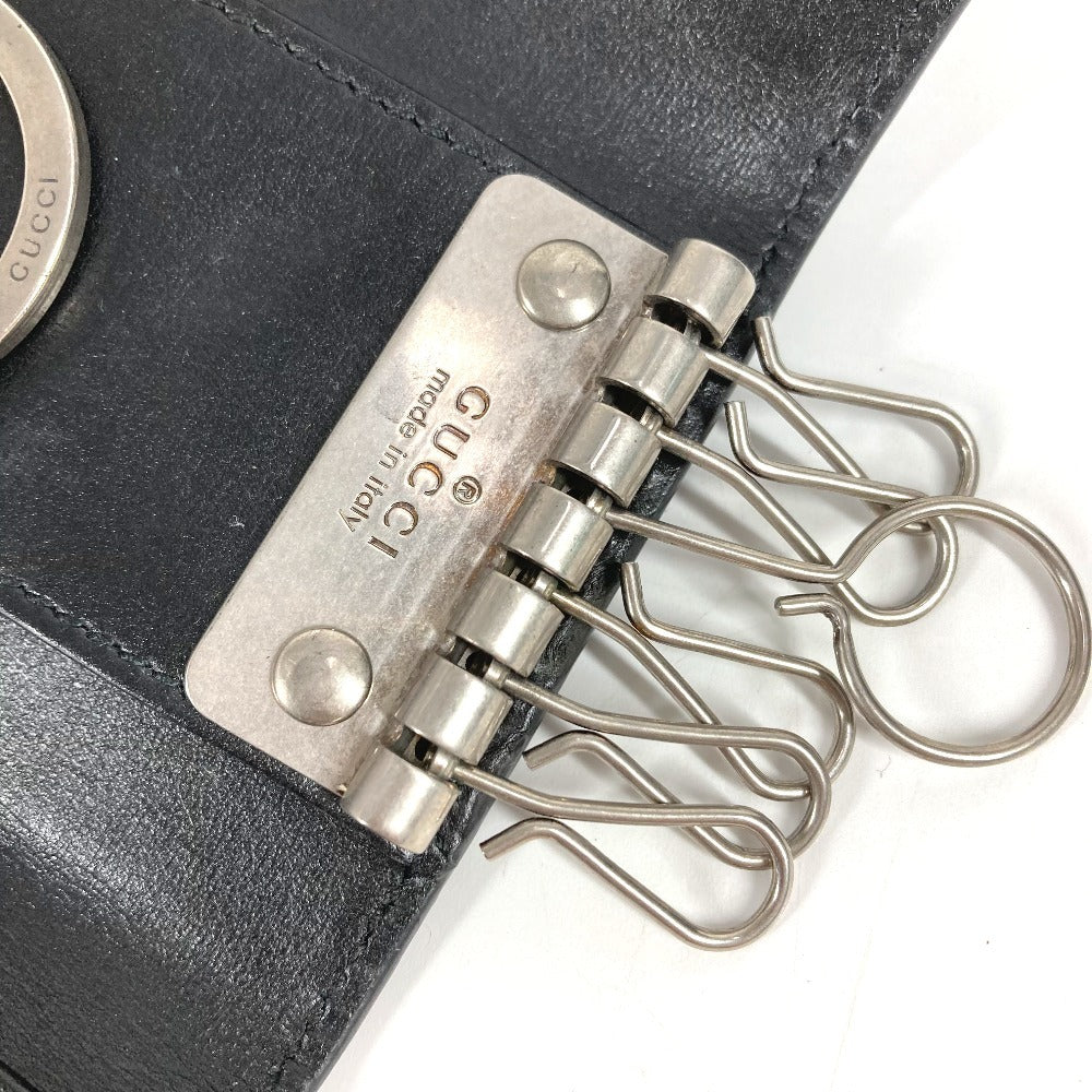 GUCCI 435305 GGマーモント GG ロゴ 6P キーリング 6ポイント 鍵 キーケース レザー ユニセックス ブラック