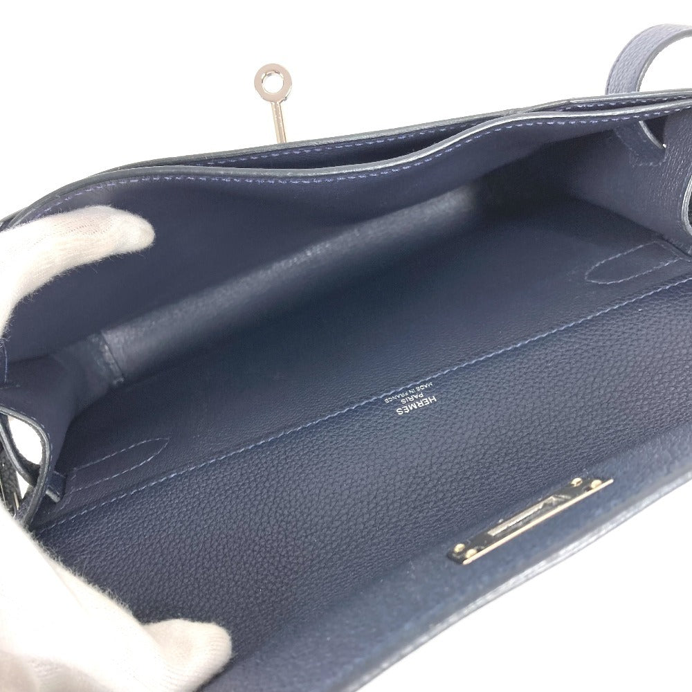 HERMES ケリーデペッシュ25 ケリーデペッシュ 25 セカンドバッグ ポーチ カバン フラップ クラッチバッグ トゴ ユニセックス ネイビー