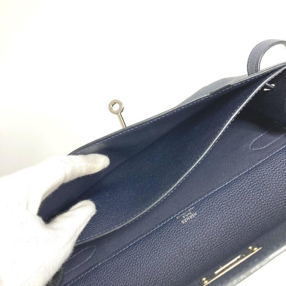 HERMES ケリーデペッシュ25 ケリーデペッシュ 25 セカンドバッグ ポーチ カバン フラップ クラッチバッグ トゴ ユニセックス ネイビー