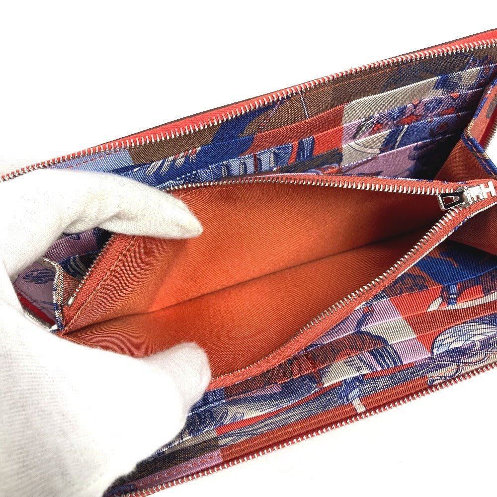 HERMES アザップロング シルクイン アザップロングシルクイン 財布 ロングウォレット ラウンドファスナー 長財布 エプソン レディース カプシーヌ オレンジ