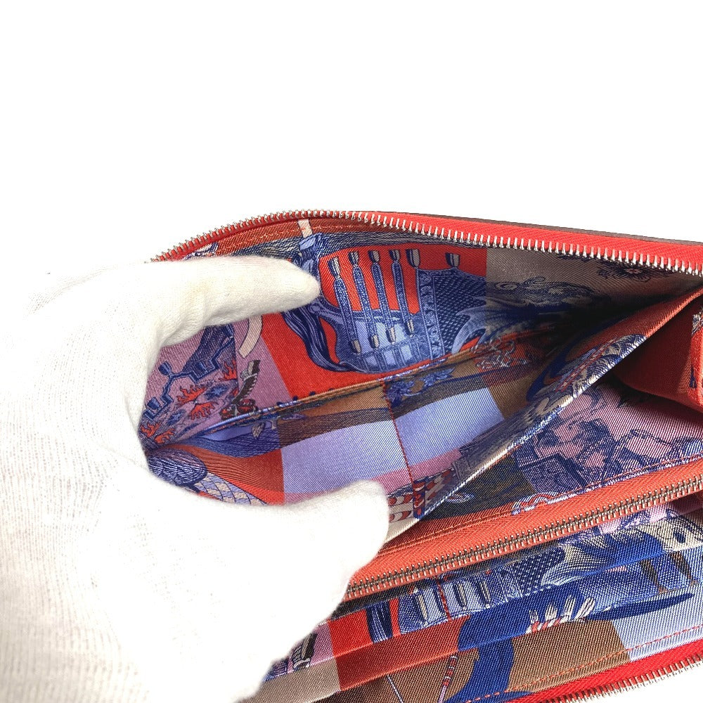 HERMES アザップロング シルクイン アザップロングシルクイン 財布 ロングウォレット ラウンドファスナー 長財布 エプソン レディース カプシーヌ オレンジ