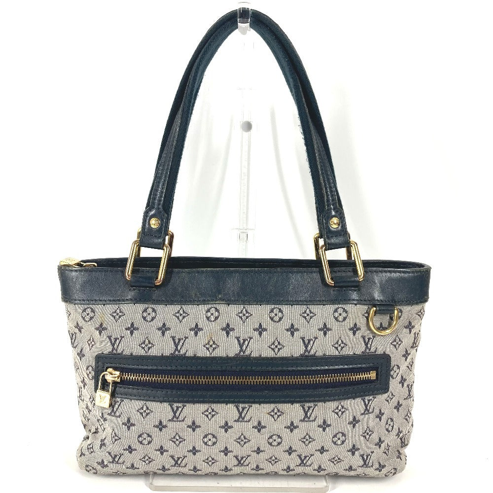 LOUIS VUITTON M92676 Monogram Mini Lucille PM Tote Bag, Shoulder Bag, Handbag, Unisex, Navy