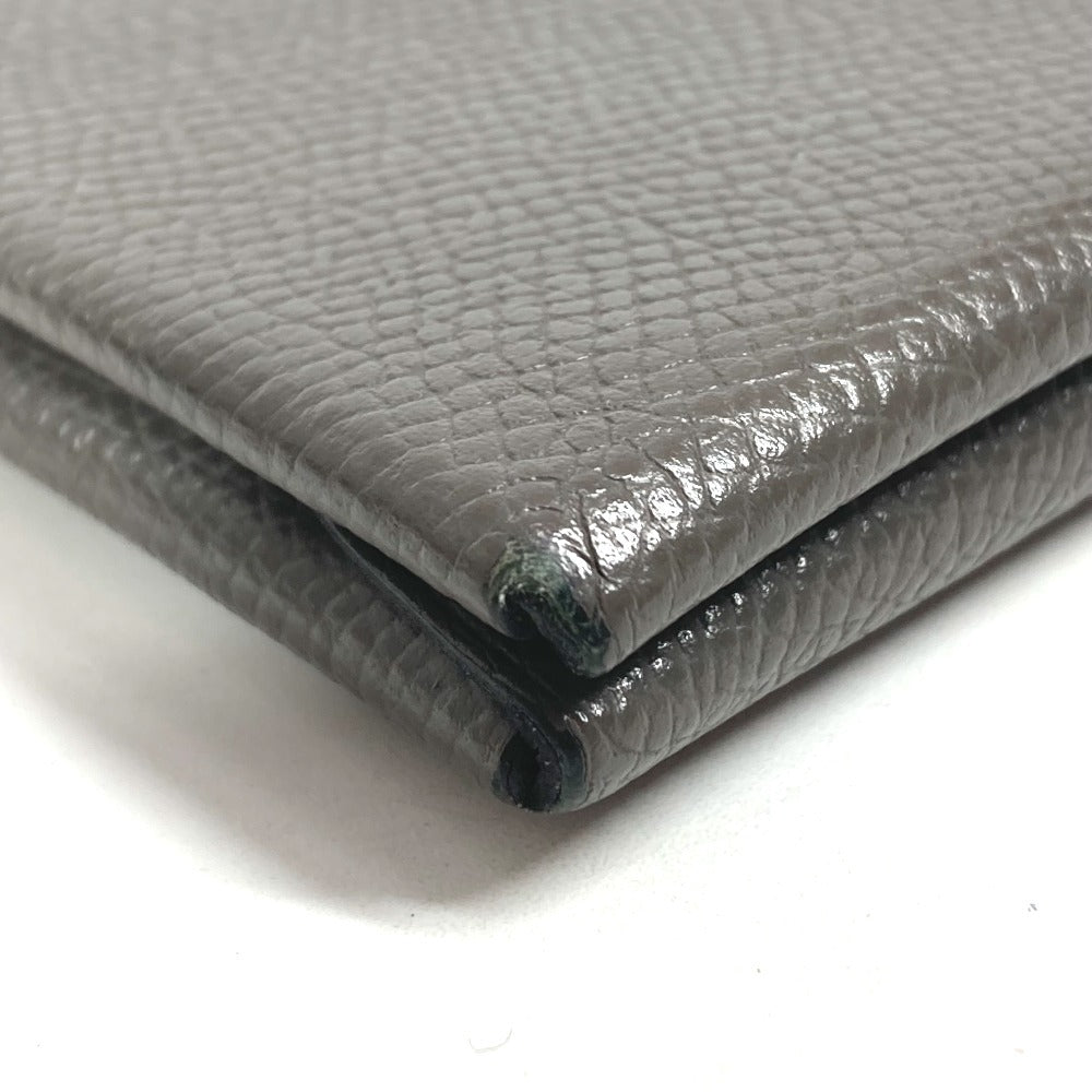 HERMES 名刺入れ パスケース カルヴィデュオ カルヴィ デュオ カードケース 小銭入れ コインケース 2つ折り財布 シェーブル ユニセックス エタン グレー