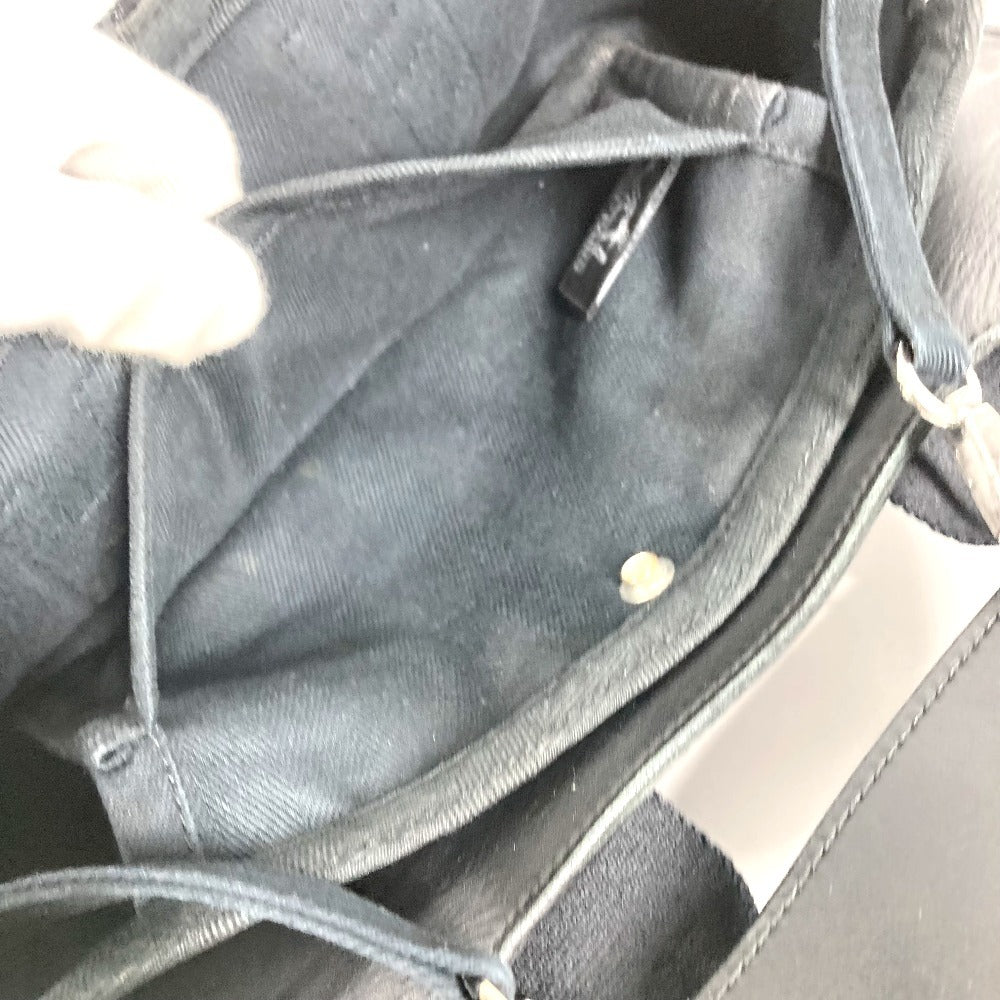 HERMES Valparaiso Long PM Tote Bag/Handbag in Canvas/Leather, Unisex, Black