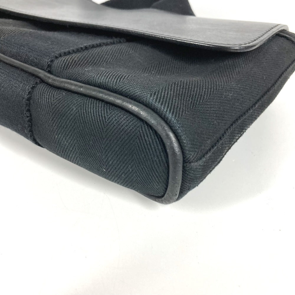 HERMES Valparaiso Long PM Tote Bag/Handbag in Canvas/Leather, Unisex, Black