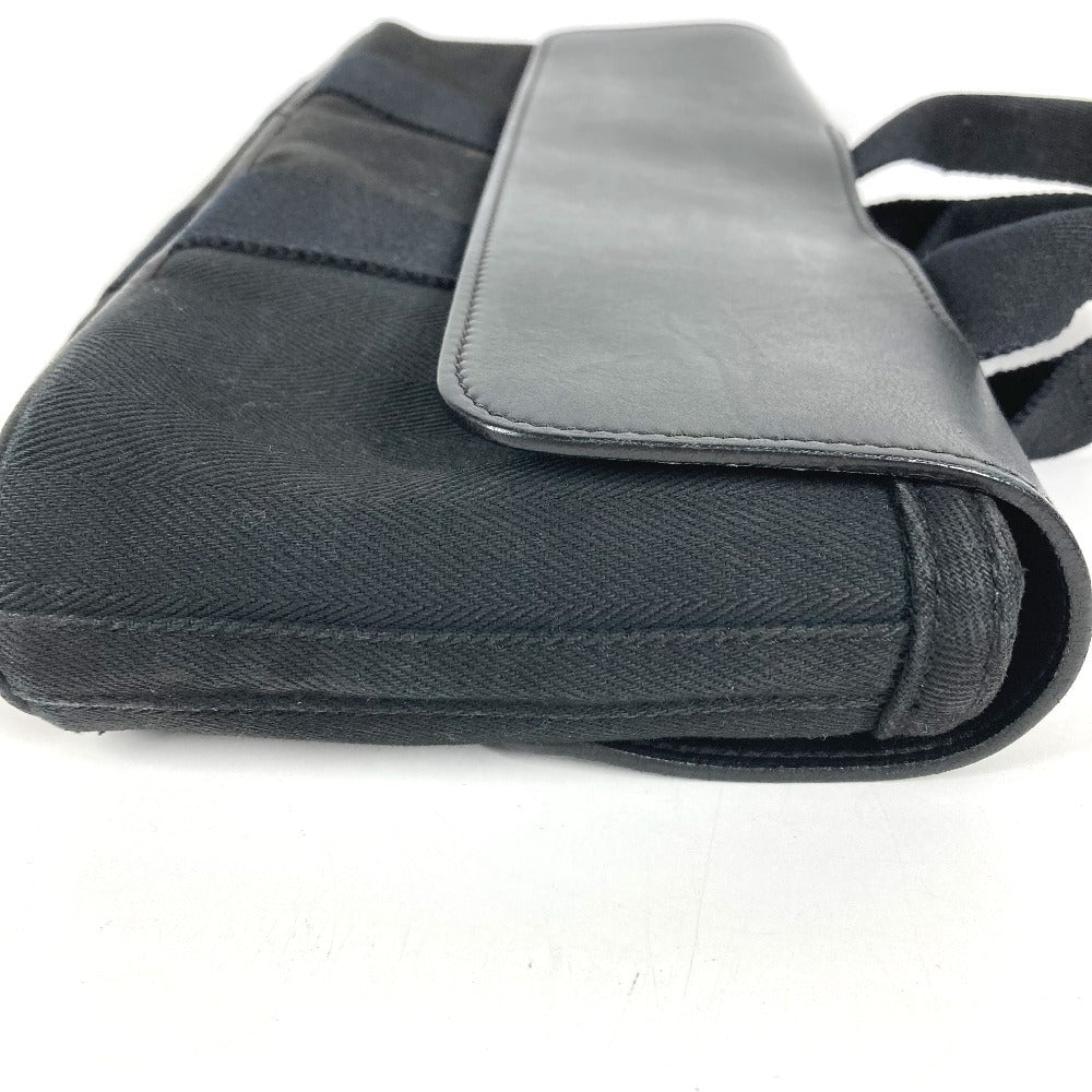 HERMES Valparaiso Long PM Tote Bag/Handbag in Canvas/Leather, Unisex, Black