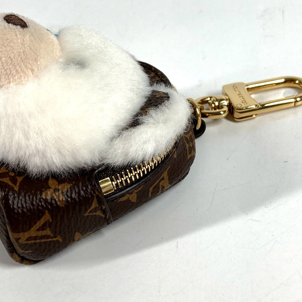 LOUIS VUITTON M02128 モノグラム ファー バッグチャーム アドラブル ベア バッグチャーム クマ リュック バックパック型 ポーチ キーホルダー モノグラムキャンバス ユニセックス ブラウン