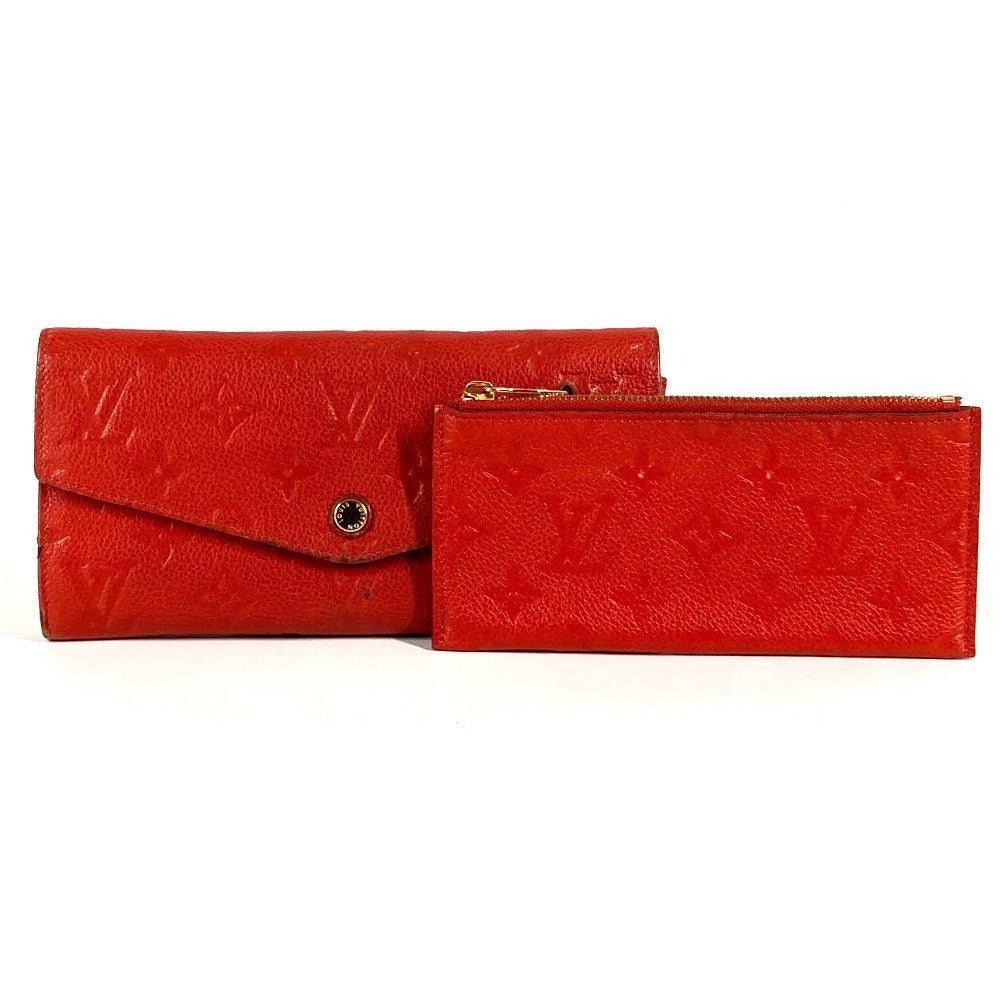 LOUIS VUITTON M60302 モノグラムアンプラント ポルトフォイユ・キュリユーズ 2つ折り フラップ ロングウォレット コインケース付き 長財布 モノグラムアンプラントレザー ユニセックス オリアン レッド