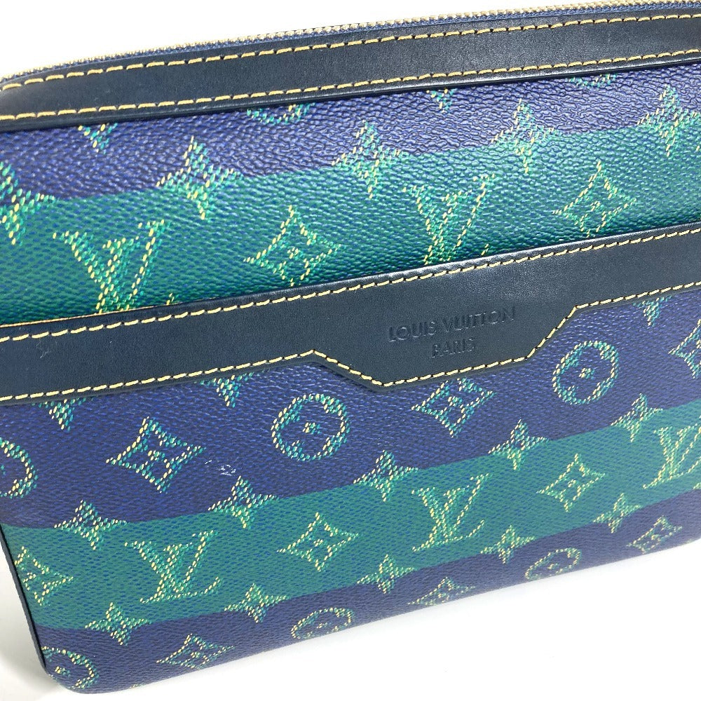 LOUIS VUITTON M26026 2025LV Fall Monogram Heritage Trio Messenger Bag (Large and Small Pouches Only) Pouch, Clutch Bag, Coin Case, Wallet, Second Bag, Unisex, Blue Stripe, Green