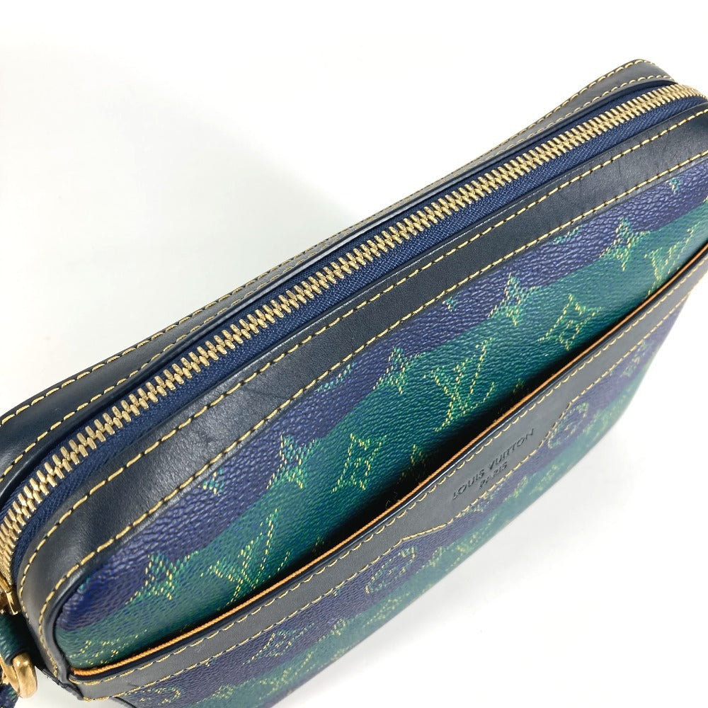 LOUIS VUITTON M26026 2025LV Fall Monogram Heritage Trio Messenger Bag (Large and Small Pouches Only) Pouch, Clutch Bag, Coin Case, Wallet, Second Bag, Unisex, Blue Stripe, Green