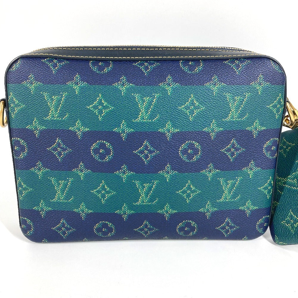 LOUIS VUITTON M26026 2025LV Fall Monogram Heritage Trio Messenger Bag (Large and Small Pouches Only) Pouch, Clutch Bag, Coin Case, Wallet, Second Bag, Unisex, Blue Stripe, Green