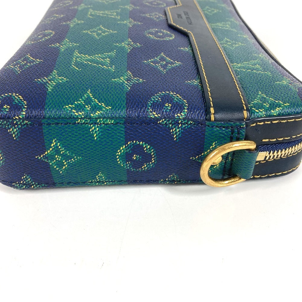 LOUIS VUITTON M26026 2025LV Fall Monogram Heritage Trio Messenger Bag (Large and Small Pouches Only) Pouch, Clutch Bag, Coin Case, Wallet, Second Bag, Unisex, Blue Stripe, Green