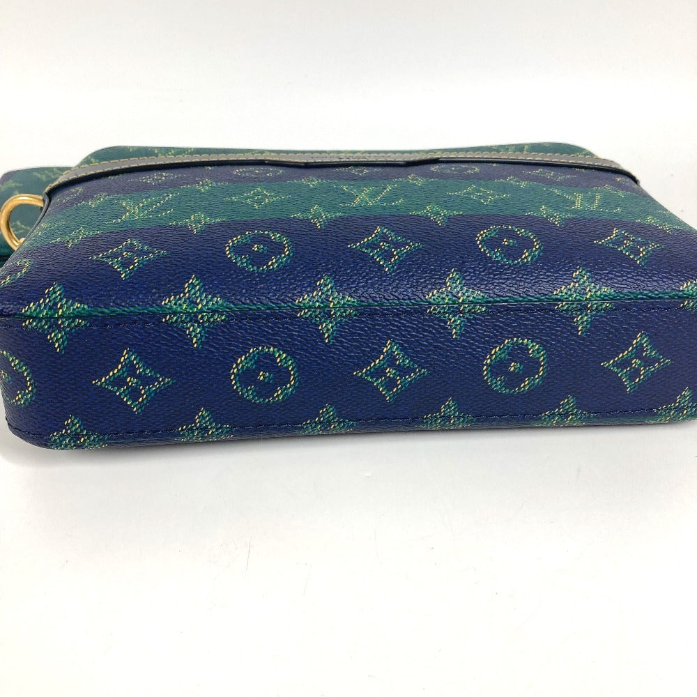 LOUIS VUITTON M26026 2025LV Fall Monogram Heritage Trio Messenger Bag (Large and Small Pouches Only) Pouch, Clutch Bag, Coin Case, Wallet, Second Bag, Unisex, Blue Stripe, Green