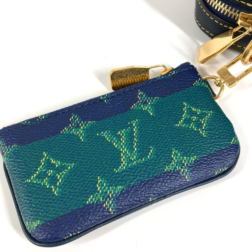LOUIS VUITTON M26026 2025LV Fall Monogram Heritage Trio Messenger Bag (Large and Small Pouches Only) Pouch, Clutch Bag, Coin Case, Wallet, Second Bag, Unisex, Blue Stripe, Green