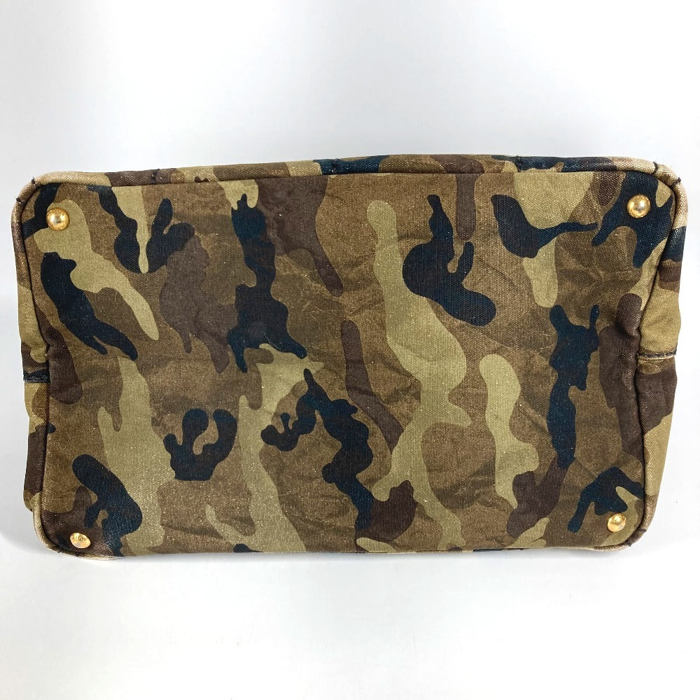 PRADA Camouflage Canapa L Canapa L Tote Bag/Handbag, Canvas, Unisex, Green