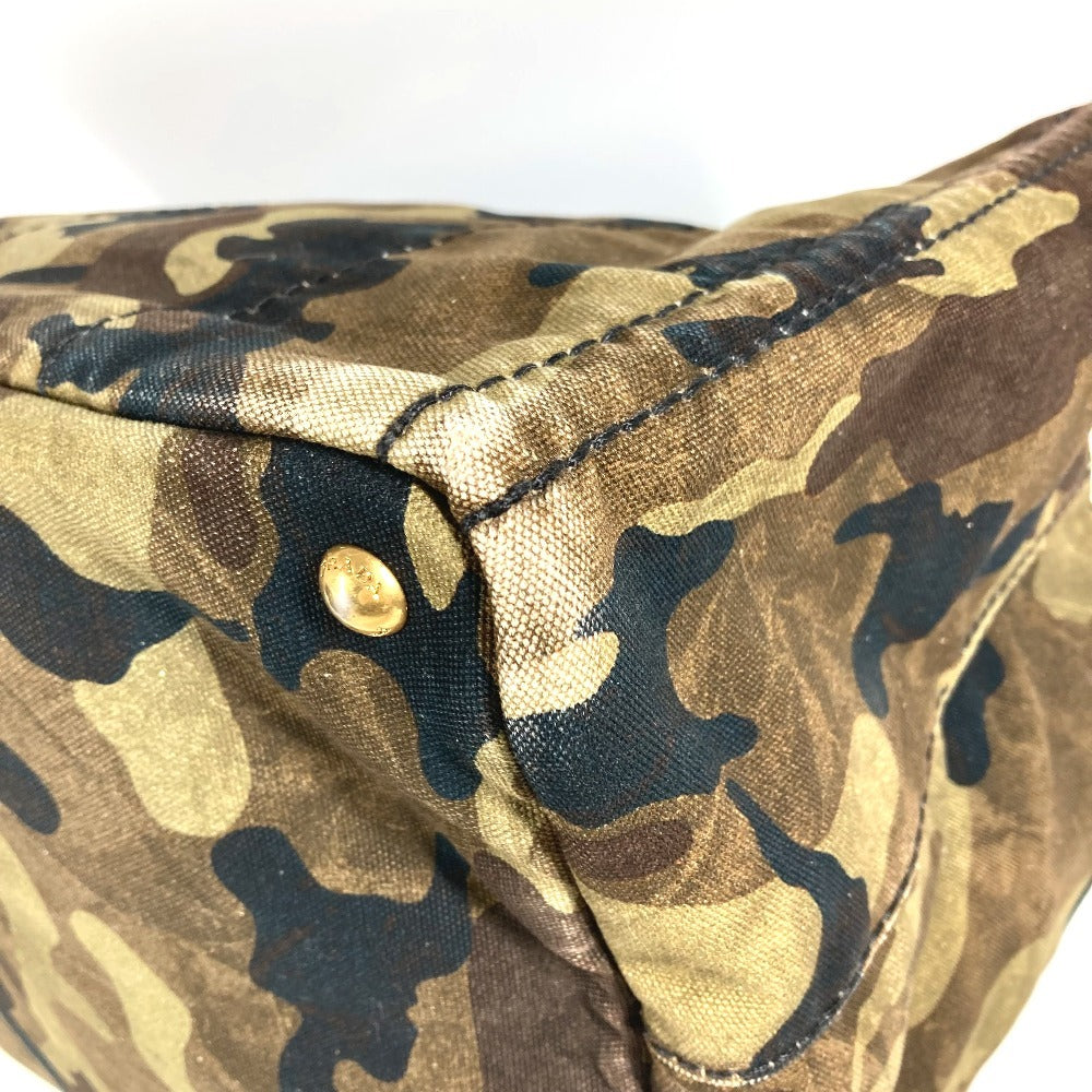 PRADA Camouflage Canapa L Canapa L Tote Bag/Handbag, Canvas, Unisex, Green