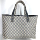 GUCCI 211134 GG Supreme Sherry Line GG Logo Shoulder Tote Bag in GG Supreme Canvas, Unisex, Navy