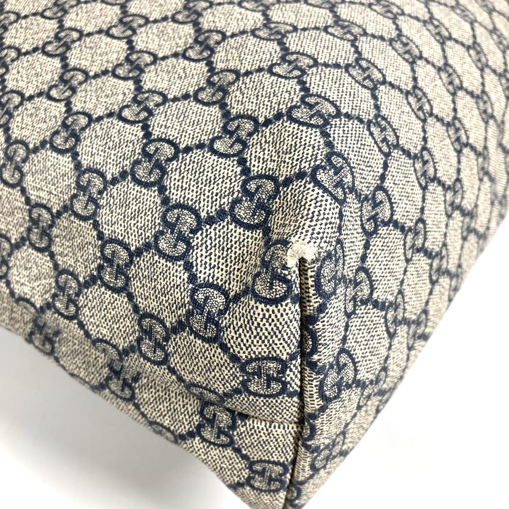 GUCCI 211134 GG Supreme Sherry Line GG Logo Shoulder Tote Bag in GG Supreme Canvas, Unisex, Navy