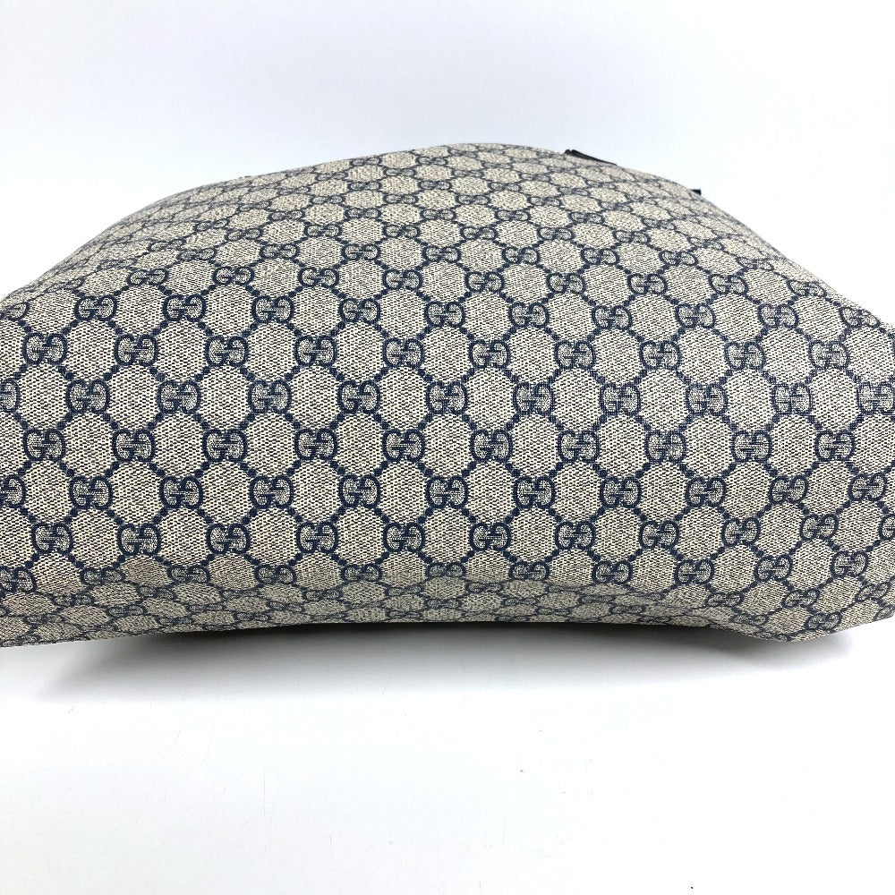 GUCCI 211134 GG Supreme Sherry Line GG Logo Shoulder Tote Bag in GG Supreme Canvas, Unisex, Navy