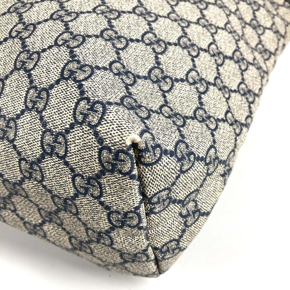 GUCCI 211134 GG Supreme Sherry Line GG Logo Shoulder Tote Bag in GG Supreme Canvas, Unisex, Navy