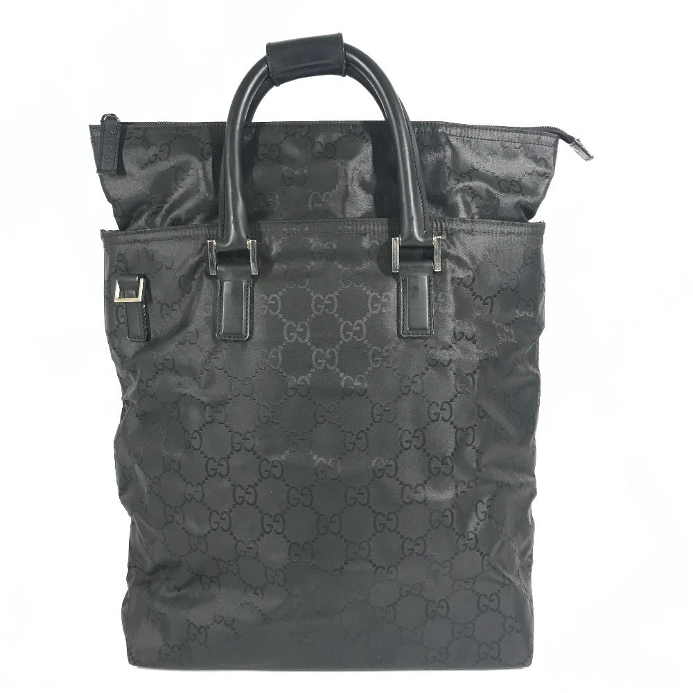 GUCCI 012-0380 ロゴ GG 縦型トート トートバッグ カバン ハンドバッグ ナイロン ユニセックス ブラック