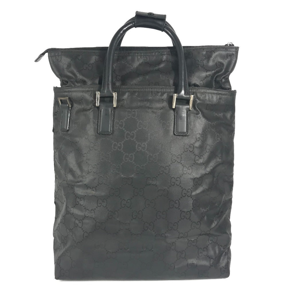 GUCCI 012-0380 ロゴ GG 縦型トート トートバッグ カバン ハンドバッグ ナイロン ユニセックス ブラック