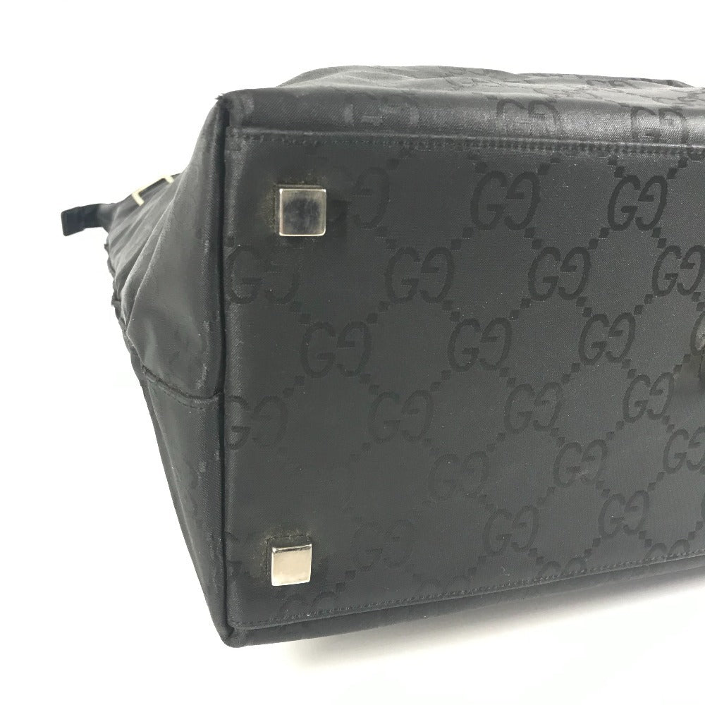 GUCCI 012-0380 ロゴ GG 縦型トート トートバッグ カバン ハンドバッグ ナイロン ユニセックス ブラック