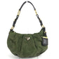 PRADA BR3795 Triangle Logo Plate Bag, Shoulder Bag, Leather/Nylon, Unisex, Khaki