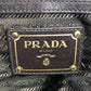 PRADA BR3795 Triangle Logo Plate Bag, Shoulder Bag, Leather/Nylon, Unisex, Khaki