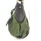PRADA BR3795 Triangle Logo Plate Bag, Shoulder Bag, Leather/Nylon, Unisex, Khaki