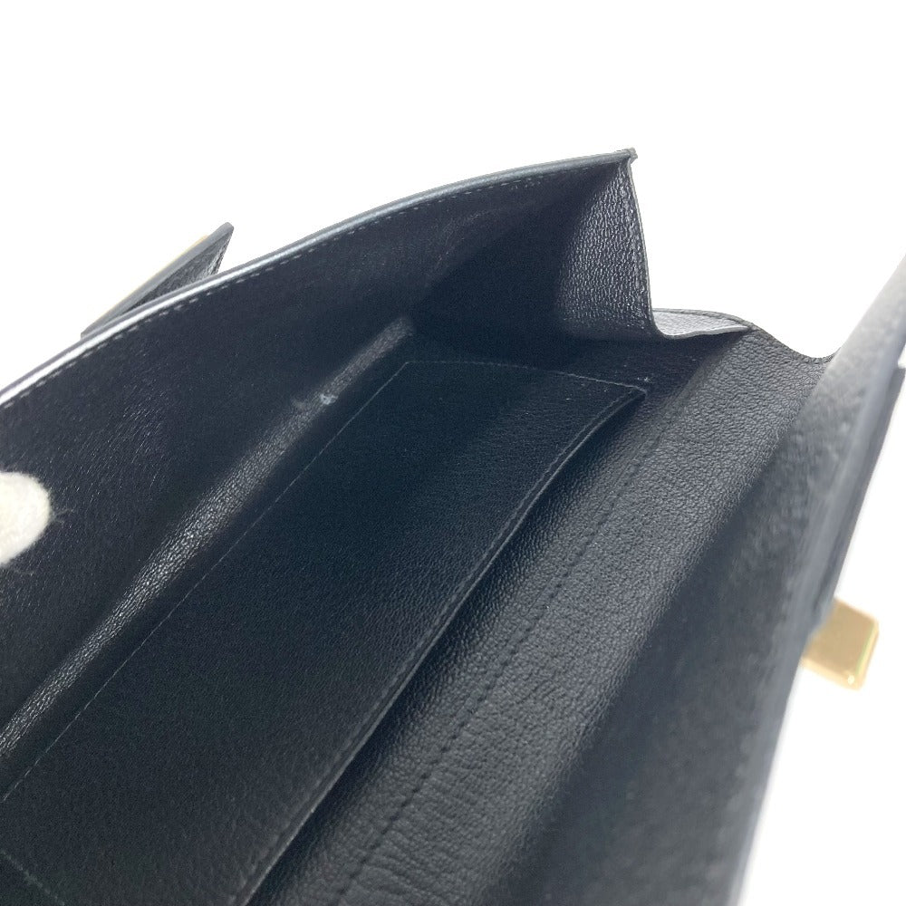 HERMES Pochette Medor Logo Pouch, Second Bag, Clutch Bag, Leather, Unisex, Black