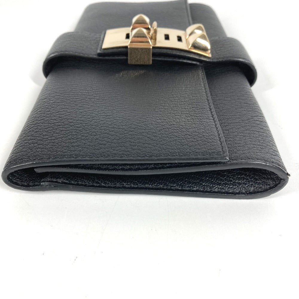 HERMES Pochette Medor Logo Pouch, Second Bag, Clutch Bag, Leather, Unisex, Black