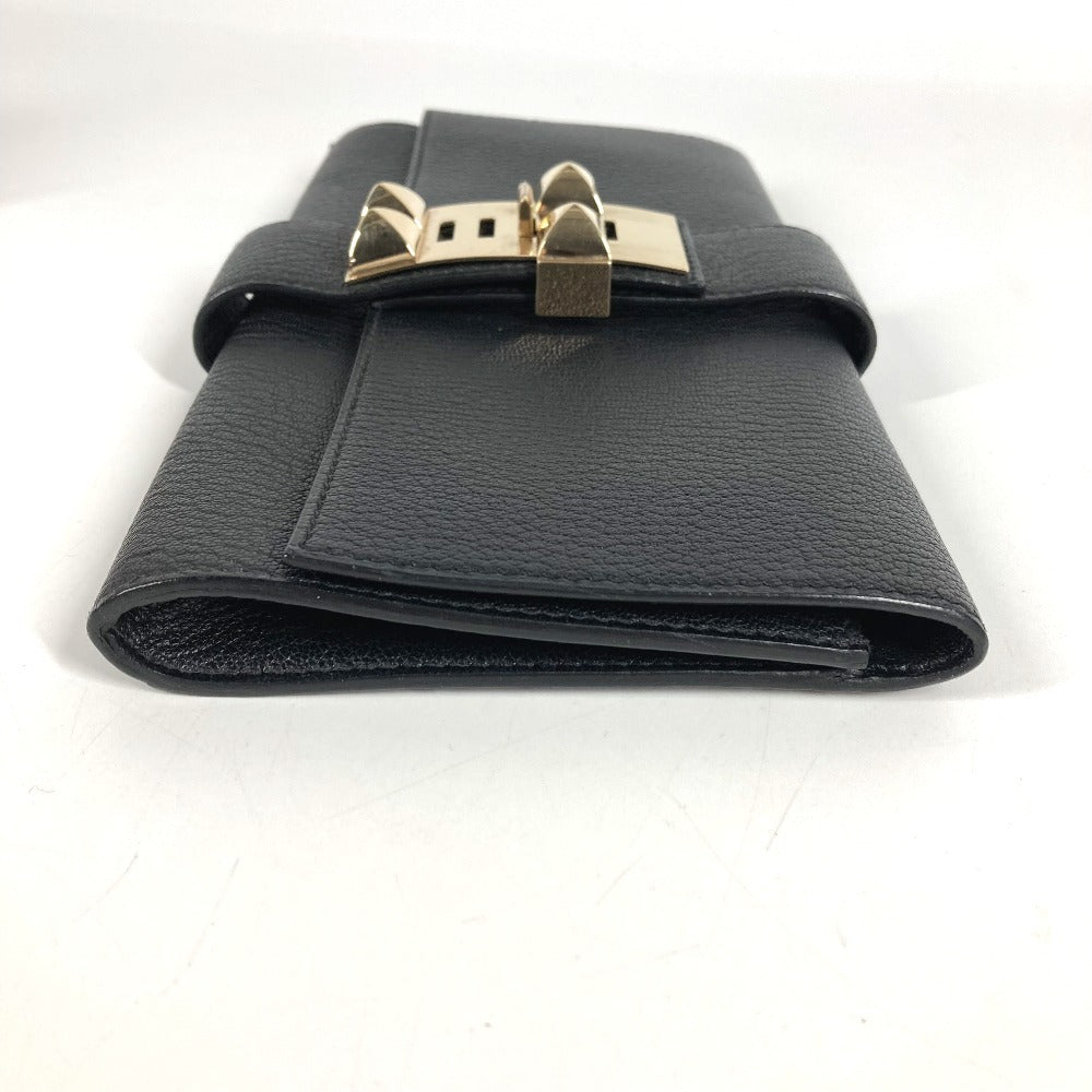 HERMES Pochette Medor Logo Pouch, Second Bag, Clutch Bag, Leather, Unisex, Black