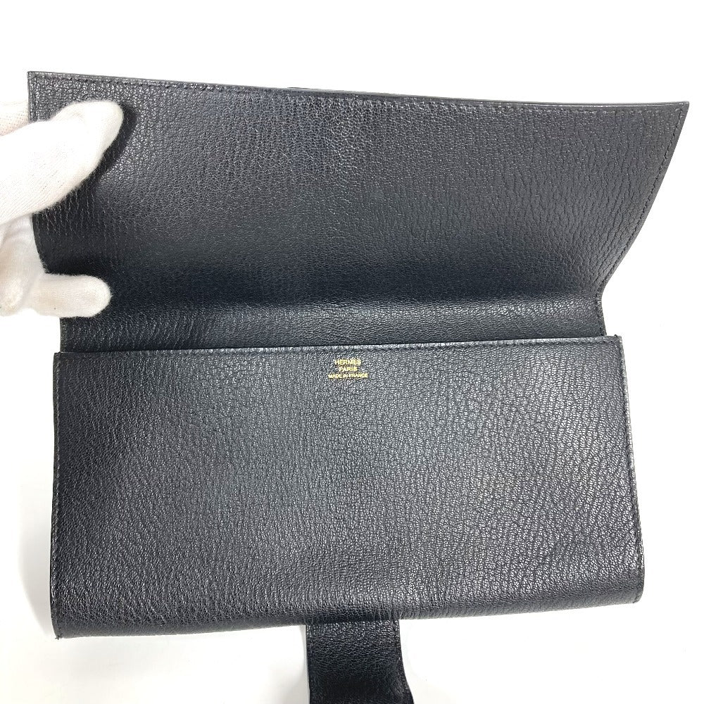 HERMES Pochette Medor Logo Pouch, Second Bag, Clutch Bag, Leather, Unisex, Black