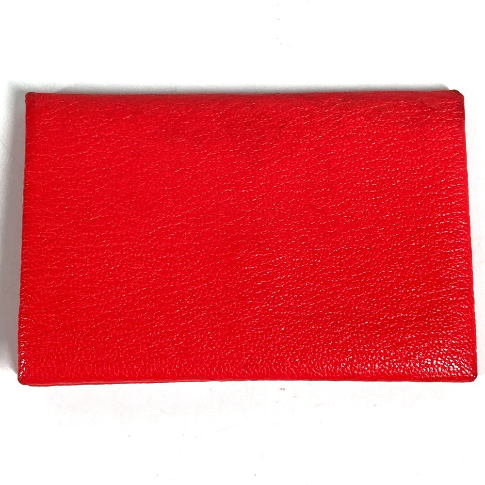 HERMES コインケース 小銭入れ 財布 カルヴィ ヴェルソ バイカラー 小物 二つ折り 名刺入れ パスケース カードケース シェーブル ユニセックス レッド