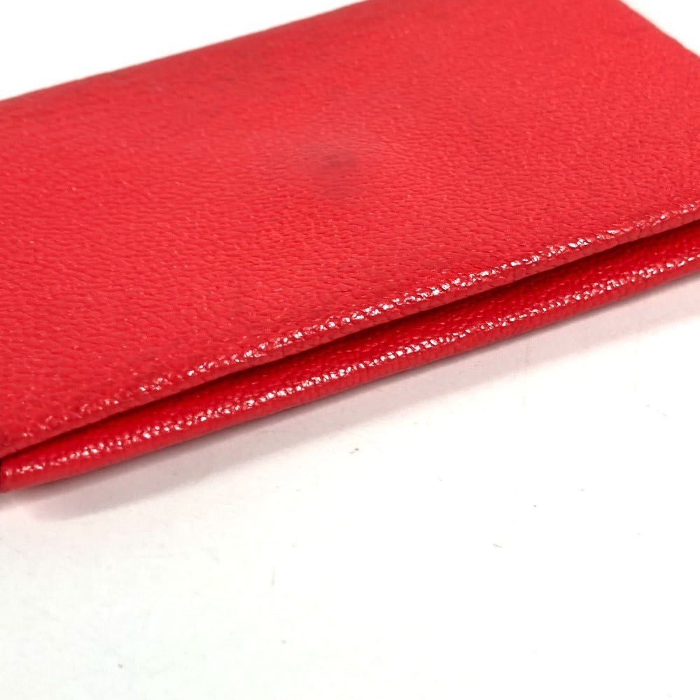 HERMES コインケース 小銭入れ 財布 カルヴィ ヴェルソ バイカラー 小物 二つ折り 名刺入れ パスケース カードケース シェーブル ユニセックス レッド