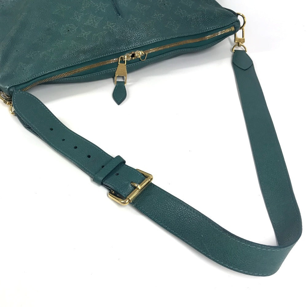 LOUIS VUITTON M93986 Monogram Mahina Selene MM Selene MM Crossbody Bag Shoulder Bag Monogram Mahina Leather Women's Lagoon Blue-Green