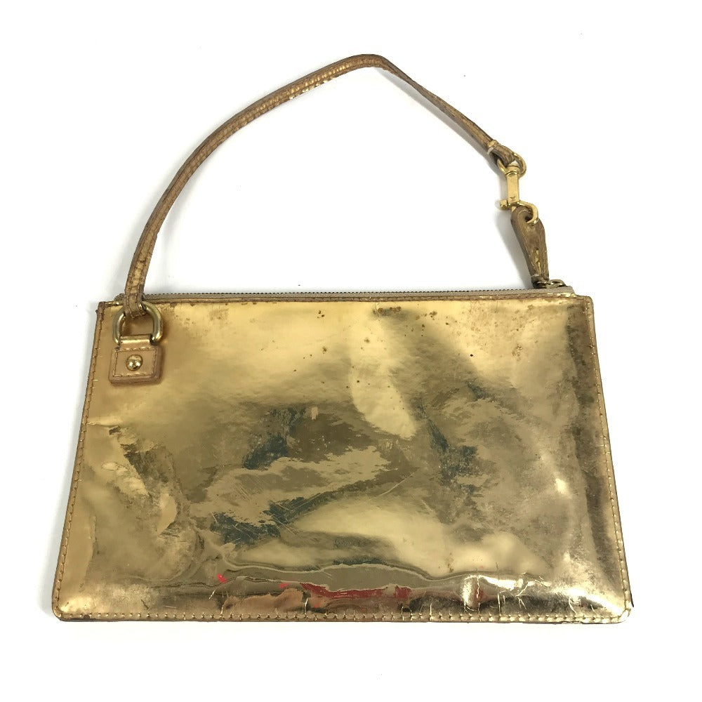 LOUIS VUITTON M95278 モノグラムミロワール ポシェット プラット ポーチ ショルダーバッグ クラッチバッグ 2WAYバッグ ハンドバッグ レザー ユニセックス ゴールド